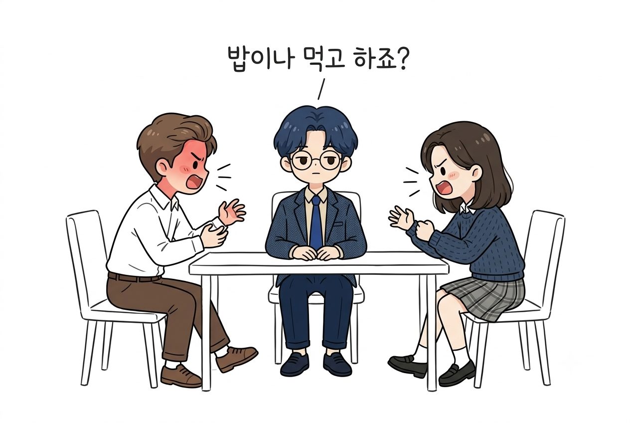 열내지 마세요. 잠깐 쉬면서 서로를 헤아리세요.